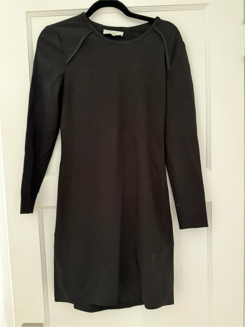 IRO Black Long-Sleeve Shift Dress